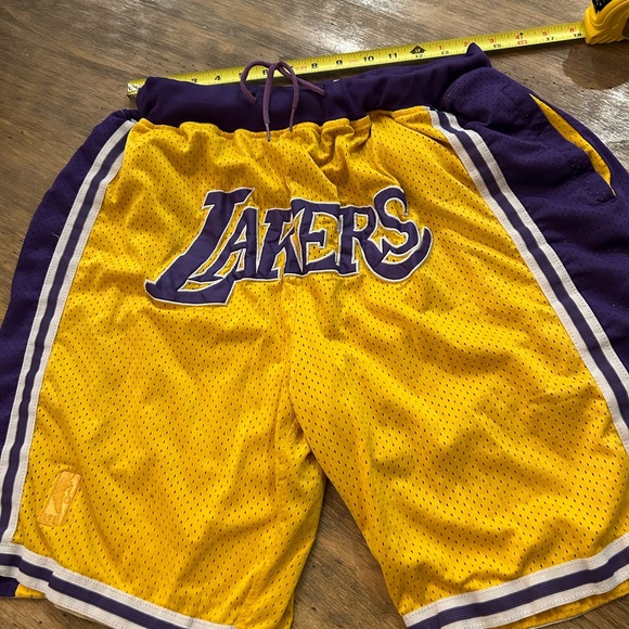 Just Don x Lakers Los Angeles LA Basketball Shorts Yellow Men’s Size XXL 1996 - Picture 8 of 11